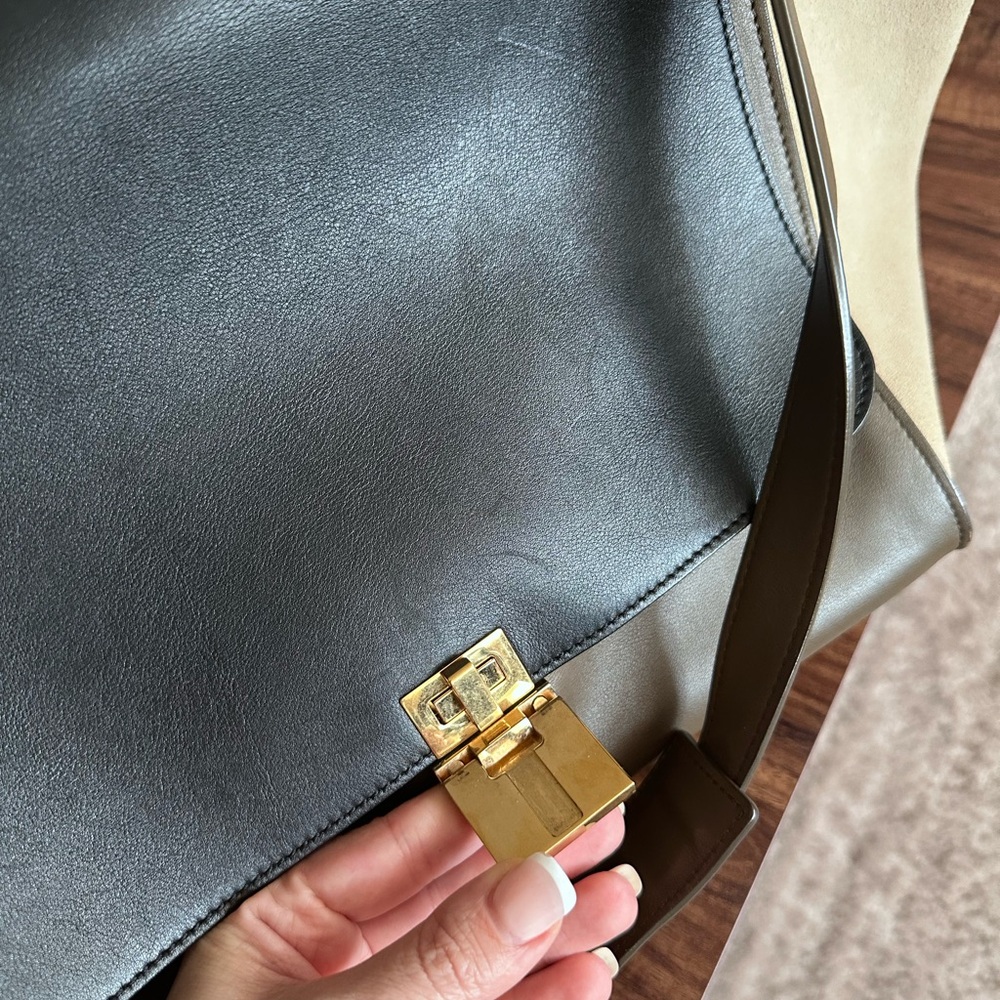 Authentic Céline Trapeze Bag – Tri-Color Leather & Suede | Rare Phoebe Philo Era - Picture 11 of 13